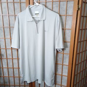 Greg Norman Play Dry Golf Shirt Mens XL Gray 1/4 Zip Short Sleeve Polo SharkLogo